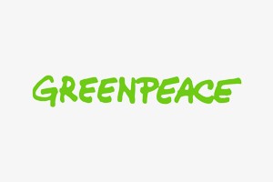 Logo Greenpeace, een te vrede klant van Accent Interactive.