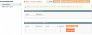 Screenshot optie toevoegen attribuut Magento 1