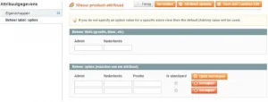 Screenshot optie toevoegen attribuut Magento 1