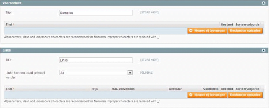 Screenshot download pagina product Magento 1