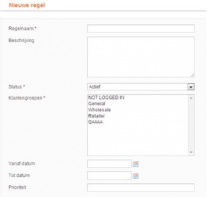 Screenshot Catalogus prijsregel-acties aanmaken Magento 1