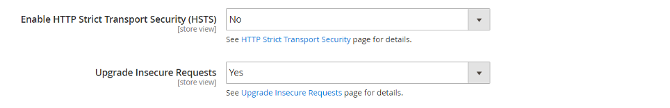 Screenshot Upgrade Insecure Requests Magento 2