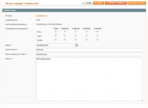 Screenshot review wijzigen Magento 1