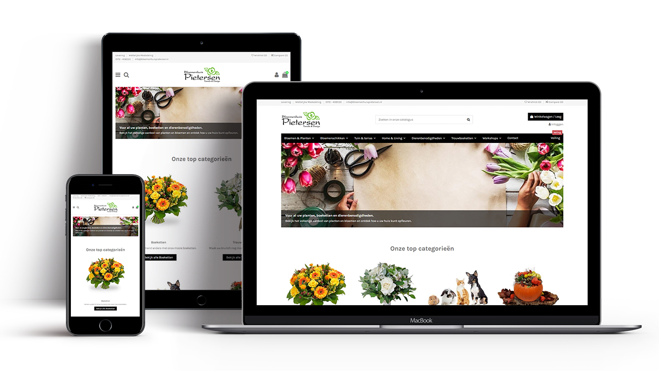 bloemenhuis portfolio mockup, PrestaShop webshop