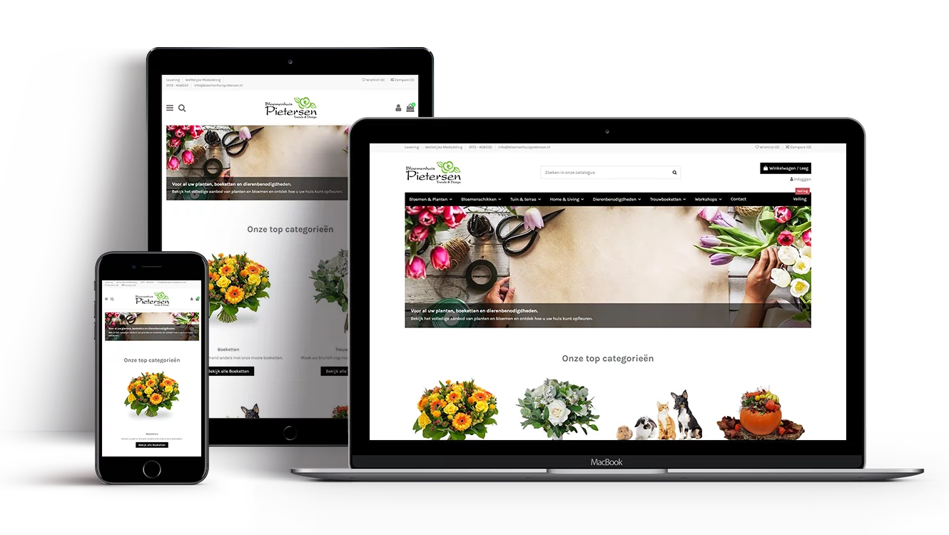 bloemenhuis portfolio mockup, PrestaShop webshop